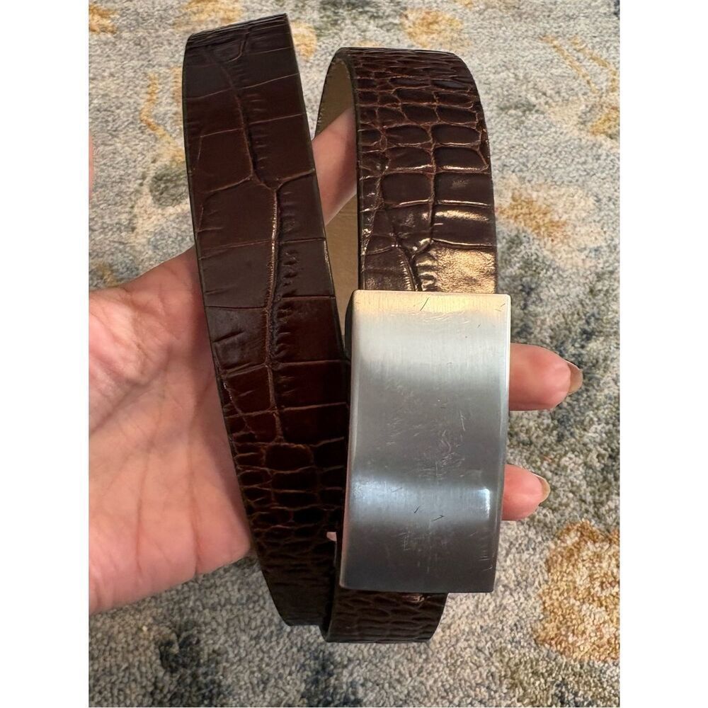Banana Republic | Leather Textured Reptile Croc No Hole Ratchet belt XL